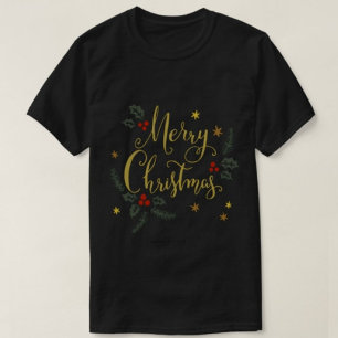 Frohe Weihnachtstypografie Moderne Hemden T-Shirt