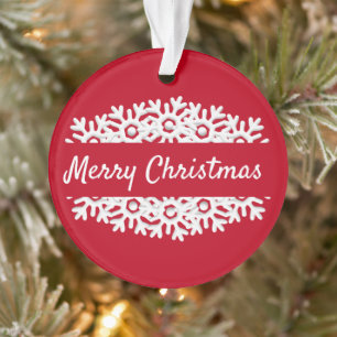 Frohe Weihnachtstypografie Red Acrylic Ornament