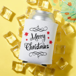 Frohe Weihnachtstypografie Red White Dosenkühler
