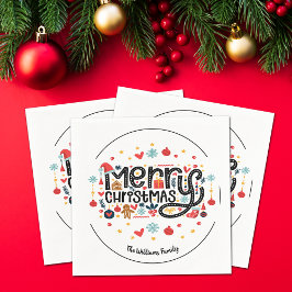 Frohe Weihnachtstypografie Serviette