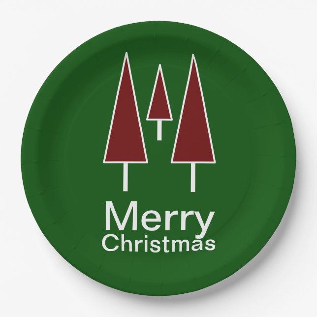 Frohe Weihnachtstypografie Tableware Paper Teller (Vorderseite)