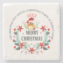 Frohe Weihnachtstypografie & Weihnachtskuchen Steinuntersetzer