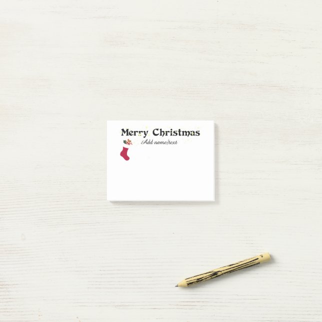 Frohe Weihnachtsvorlage Post-it Klebezettel (Auf Schreibtisch)