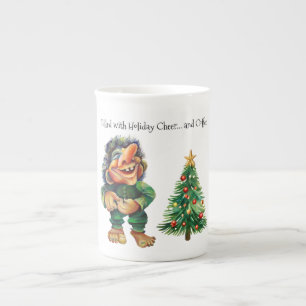 Frohe Weihnachtswache und Baumfreude Prozellantasse