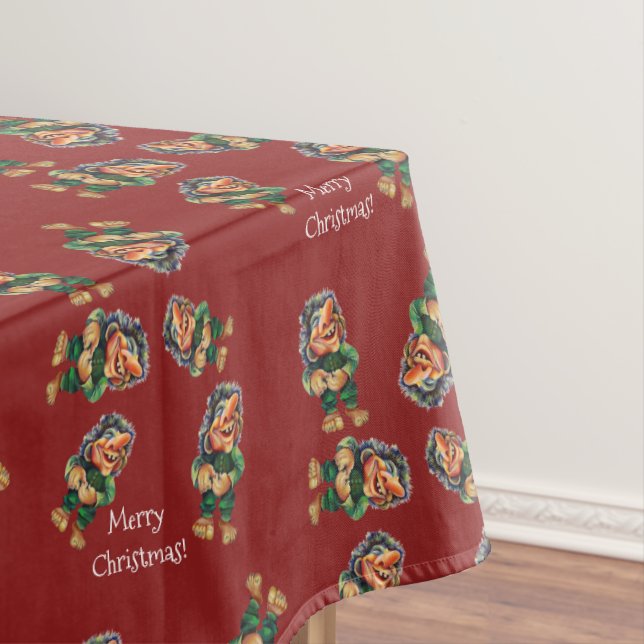 Frohe Weihnachtswache und Baumfreude Tischdecke (Beispiel)