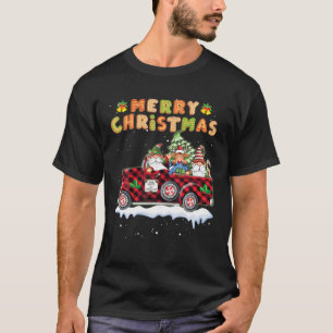 Frohe Weihnachtswagen Buffalo Karierter Weihnachts T-Shirt