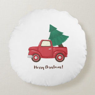 Frohe Weihnachtswagen Rundes Kissen