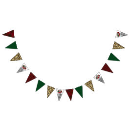 Frohe Weihnachtswagen und Bäume Wimpelkette