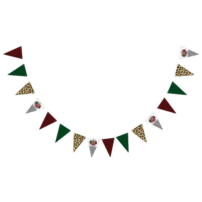 Frohe Weihnachtswagen und Bäume Wimpelkette (Alle)