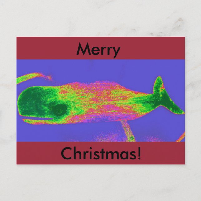 Frohe Weihnachtswal-Postkarte Feiertagspostkarte (Vorderseite)