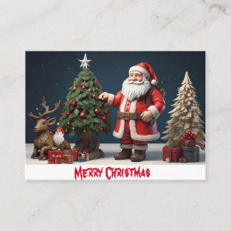 Frohe Weihnachtswandkunst mit Santa Visitenkarte