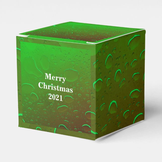 Frohe Weihnachtswasser tropft Neon Green White Omb Geschenkschachtel (Vorderseite)