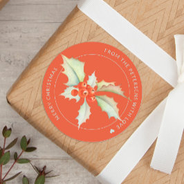 Frohe Weihnachtswasserfarbe Heilig personalisiert Runder Aufkleber