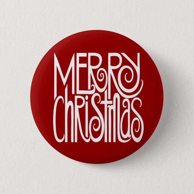 Frohe Weihnachtsweiße Schaltfläche Button (Vorderseite)