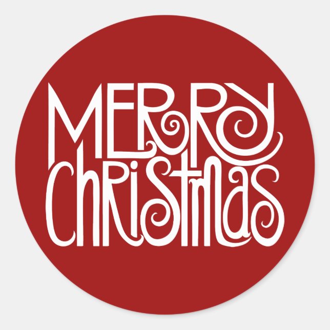 Frohe Weihnachtsweiße Sticker (Vorderseite)