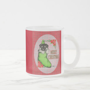 Frohe Weihnachtswelpe Mattglastasse