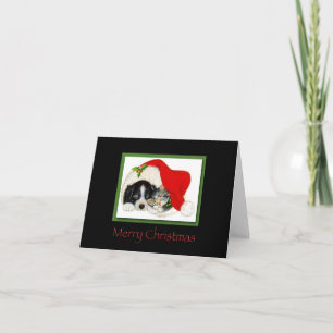 Frohe WeihnachtsWelpe und Kitten Card Feiertagskarte