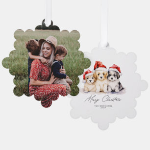 Frohe Weihnachtswelpen Ornament Karte