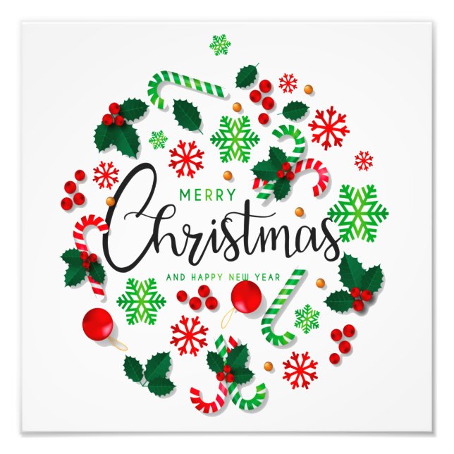 frohe Weihnachtswelt Fotodruck (Vorne)