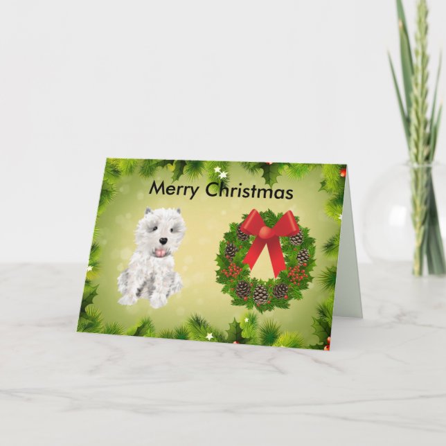 Frohe Weihnachtswestiekarte A Feiertagskarte (Vorderseite)