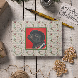 Frohe Weihnachtswoodland Evergreen Wreath Feiertagskarte