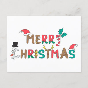 Frohe Weihnachtswortkomponente Feiertagspostkarte