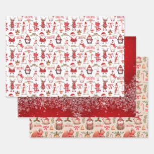 Frohe Weihnachtswrapping Paper Geschenkpapier Set