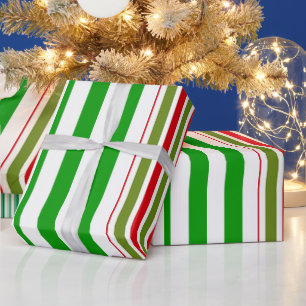 Frohe Weihnachtswrapping Paper Grünstreifen Geschenkpapier