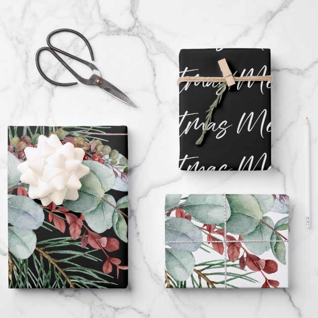 Frohe Weihnachtswrapping Paper Sheets Geschenkpapier Set (Vorderseite)