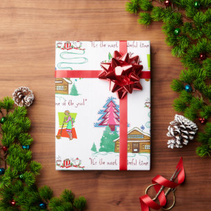 Frohe Weihnachtswrapping Papier Reinigung Lady Geschenkpapier