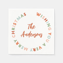 Frohe Weihnachtswünsche Bold Boho Familienname Far