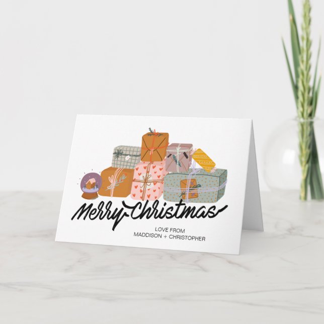 Frohe Weihnachtswünsche für Familienfreunde Karte (Vorderseite)