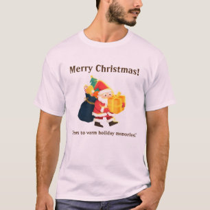 Frohe Weihnachtswünsche Gedruckt Blassrosa Farbe P T-Shirt
