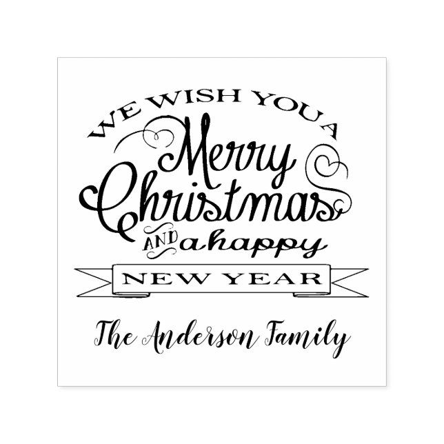 Frohe Weihnachtswünsche Individuelle Name Permastempel (Design)