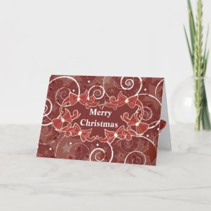 Frohe Weihnachtswünsche mit Bögen und Sternen Feiertagskarte