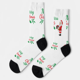 Frohe Weihnachtswünsche Printed Premium Crew Socken