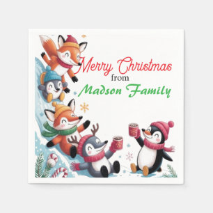 Frohe Weihnachtswünsche von Madson Family Serviette
