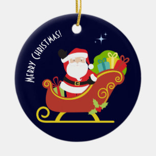 Frohe Weihnachtswünsche von Santa Keramik Ornament