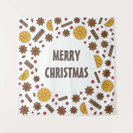 Frohe Weihnachtswürzmuster Wandteppich