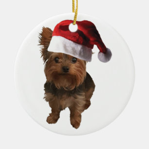 Frohe WeihnachtsYorkie Keramik Ornament