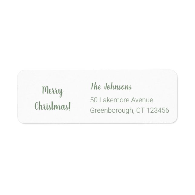Frohe Weihnachtszeit Grün Familienname Adresse (Vorne)