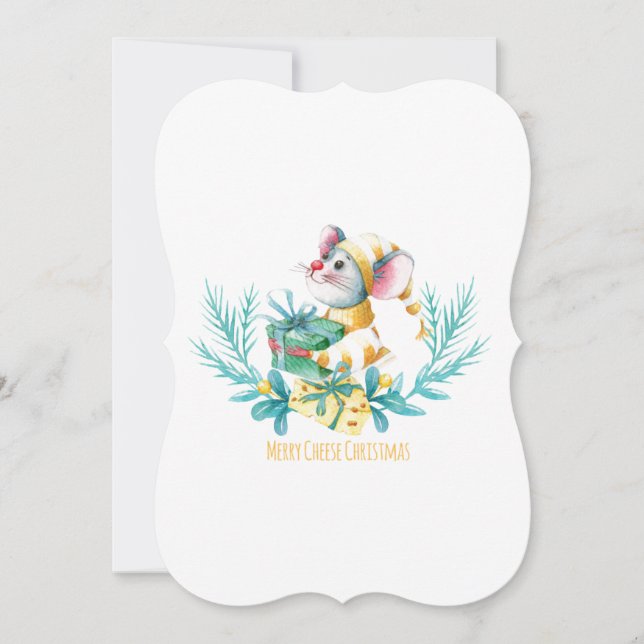Frohe Weihnachtszeit "Käse" Feiertagskarte (Vorderseite)