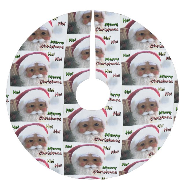 Frohe Weihnachtszeit Polyester Weihnachtsbaumdecke (Vorderseite)