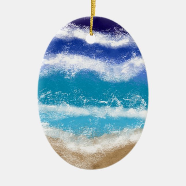 Frohe Weihnachtszeit | Weihnachten im Meer    Keramik Ornament (Vorne)