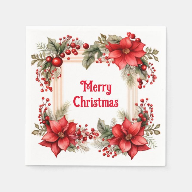 Frohe Weihnachtszeitung Napkins Serviette (Vorderseite)