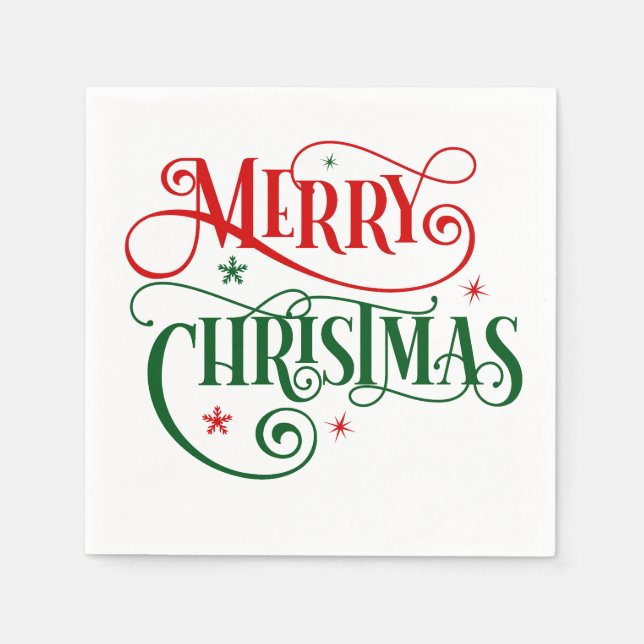 Frohe Weihnachtszeitung Napkins Serviette (Vorderseite)
