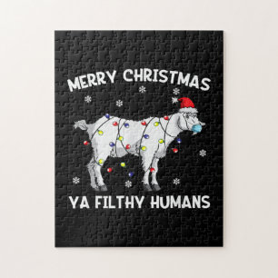 Frohe Weihnachtsziege Gesicht Maske Ziege Santa