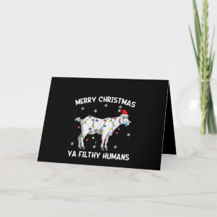 Frohe Weihnachtsziege Gesicht Maske Ziege Santa Karte