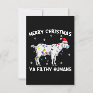 Frohe Weihnachtsziege Gesicht Maske Ziege Santa RSVP Karte