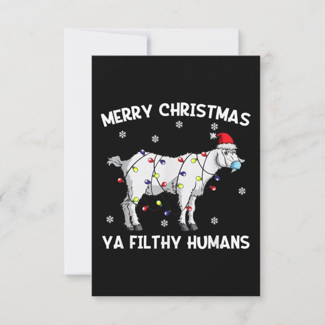 Frohe Weihnachtsziege Gesicht Maske Ziege Santa RSVP Karte (Vorderseite)